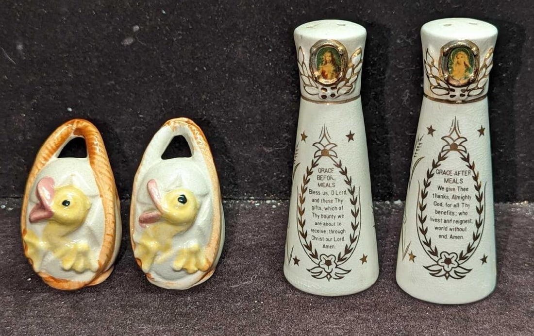 Vintage Easter Basket & Grace Prayers Salt & Pepper Shakers (1 of 8)