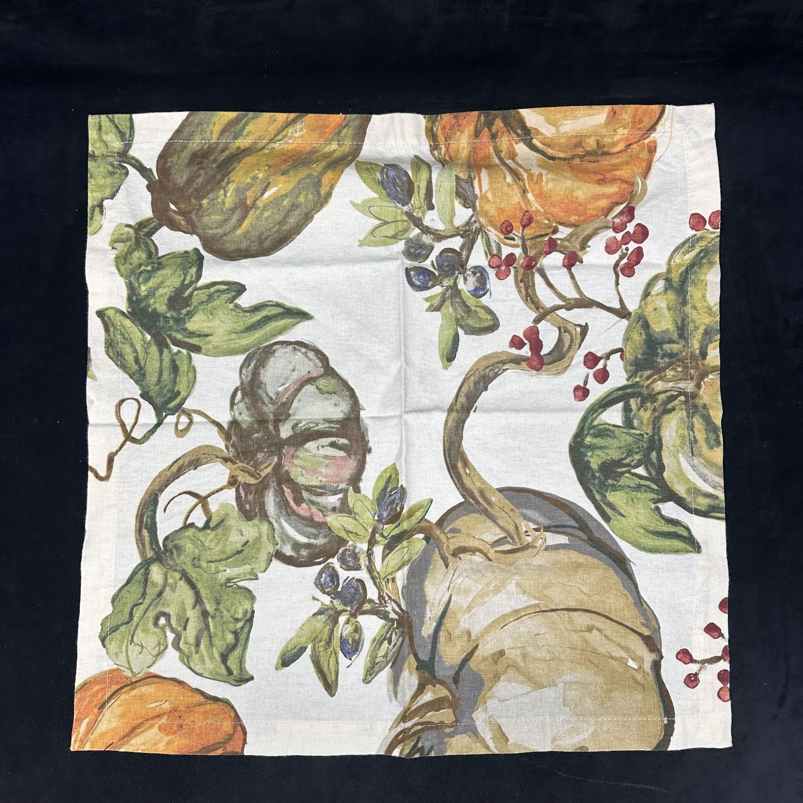 Pottery Barn Fall Harvest Placemats and Table Runners Pumpkin Pattern Set - 4