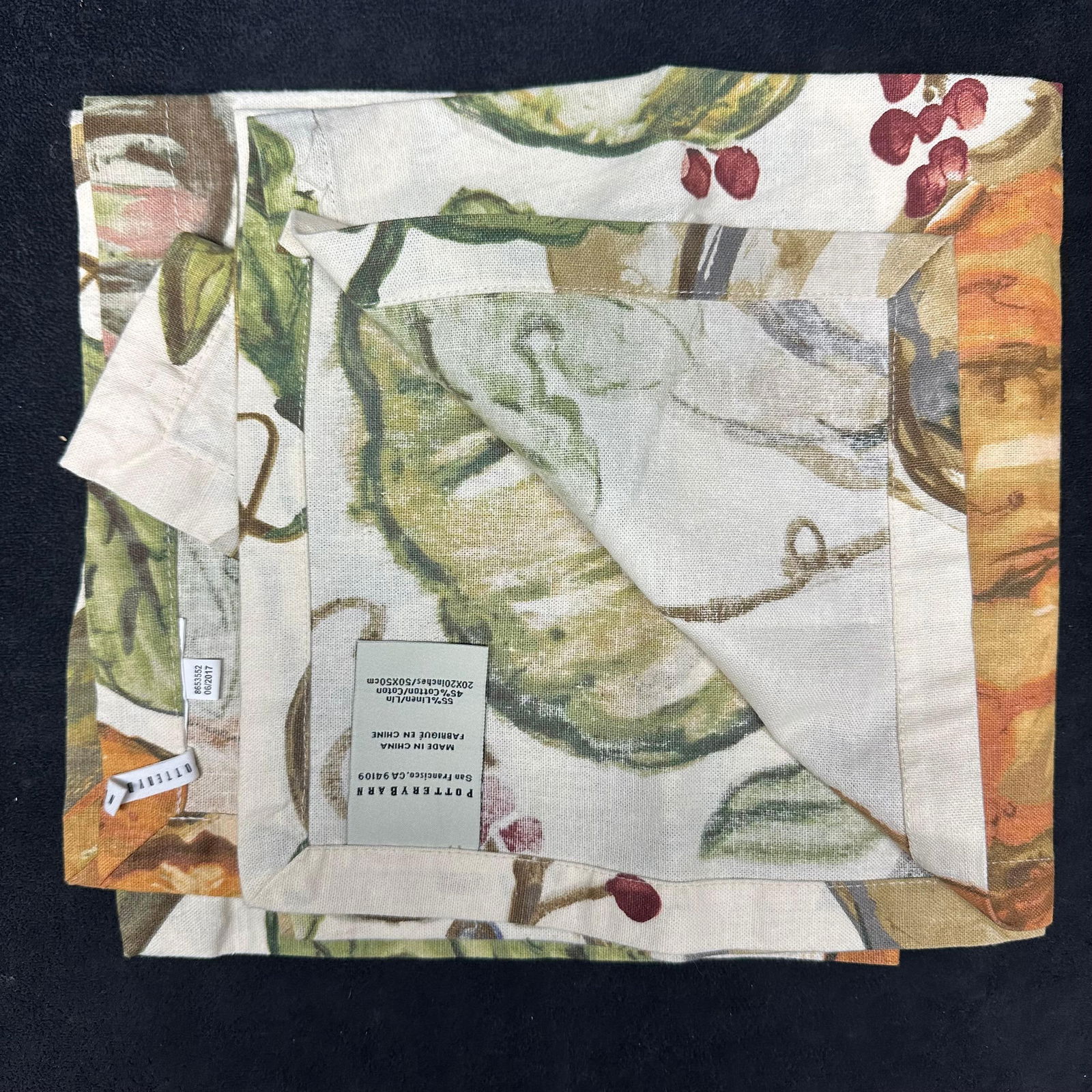 Pottery Barn Fall Harvest Placemats and Table Runners Pumpkin Pattern Set - 5