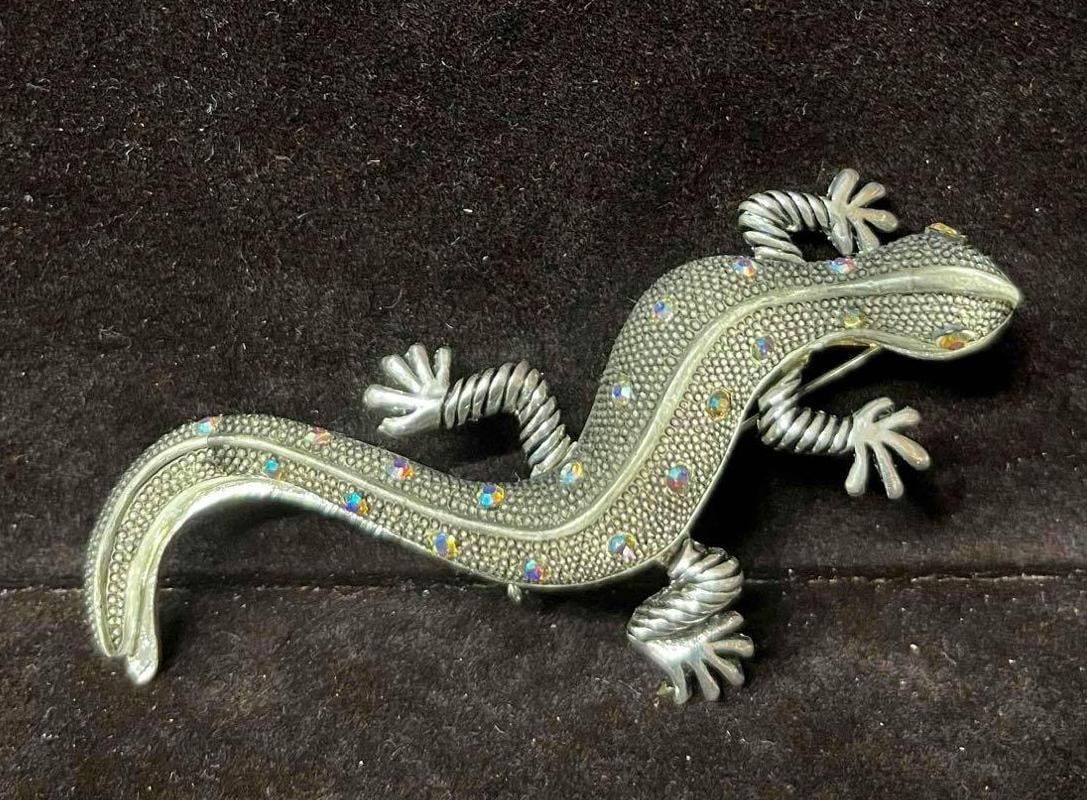 Vintage Large Diamante Lizard Brooch (1 of 8)