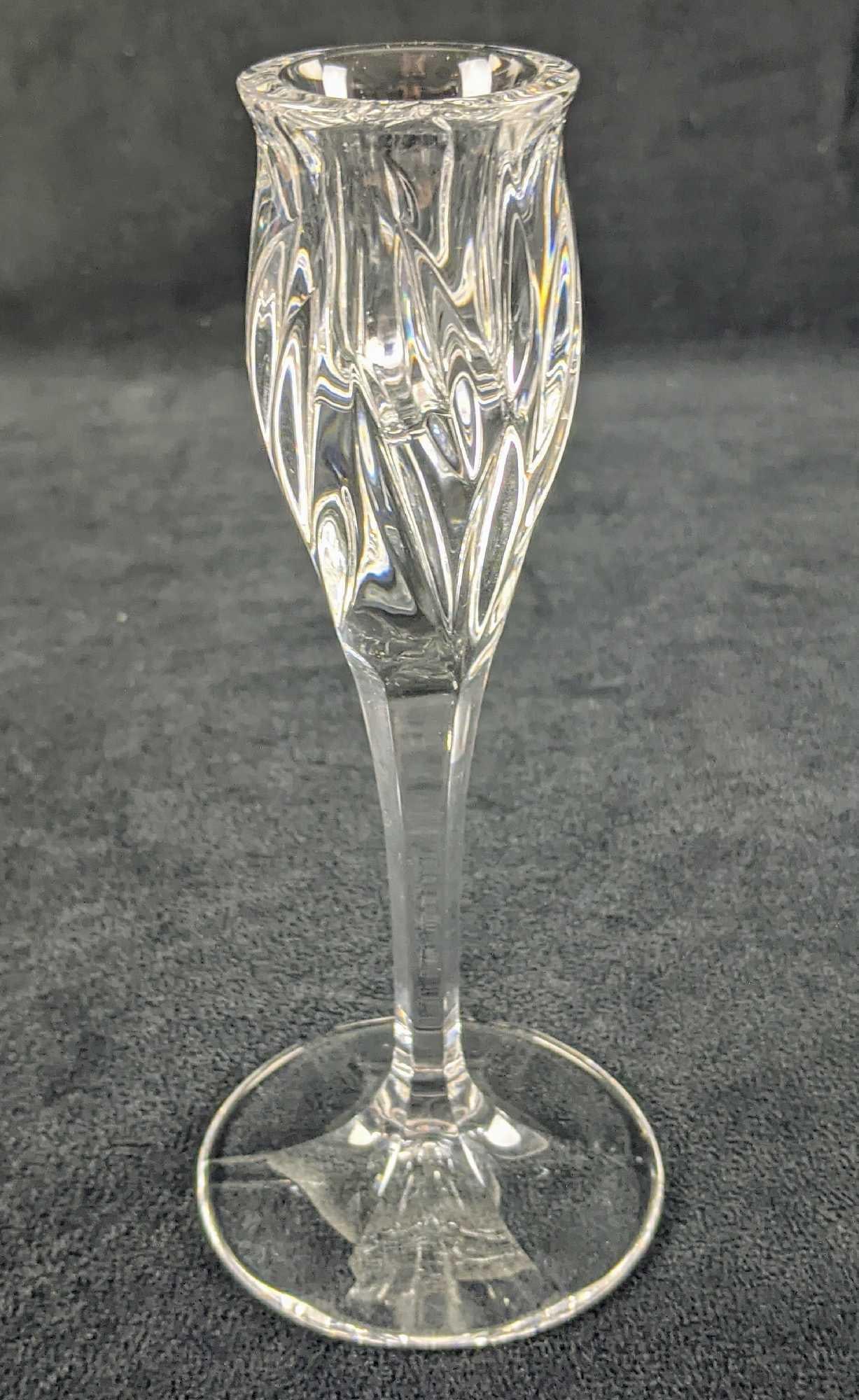 Two Clear Crystal Candlesticks - 3