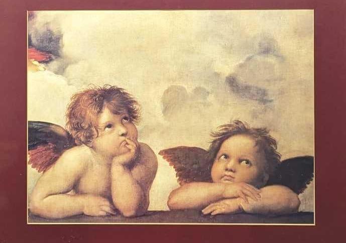 Framed Raphael Two Cherubs Print - 2
