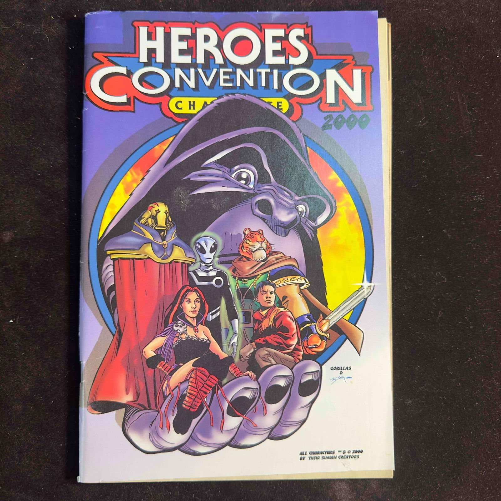 Heroes Convention Charlotte 2000 Program Gorillas Comics Art Marvel: Heroes Convention Charlotte 2000 Program Gorillas Comics Art Marvel. This program from the Heroes Convention in Charlotte June 16-18, 2000. The program comic features several artists drawings, art, ar