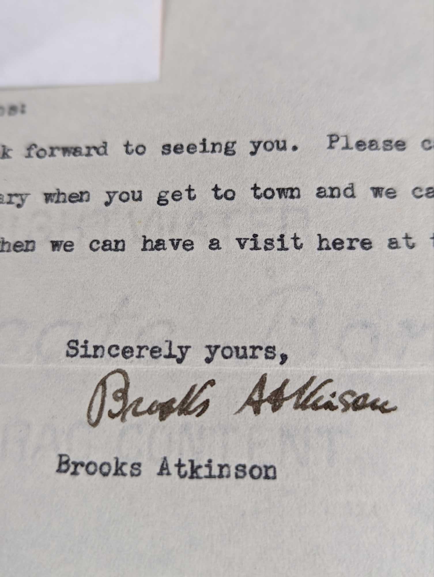 Two Brooks Atkinson Signed Letters - 4