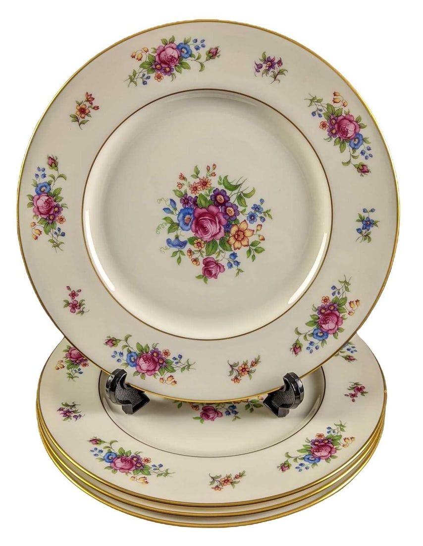 4 Vintage Retired Lenox Rose Dinner Plates (1 of 6)
