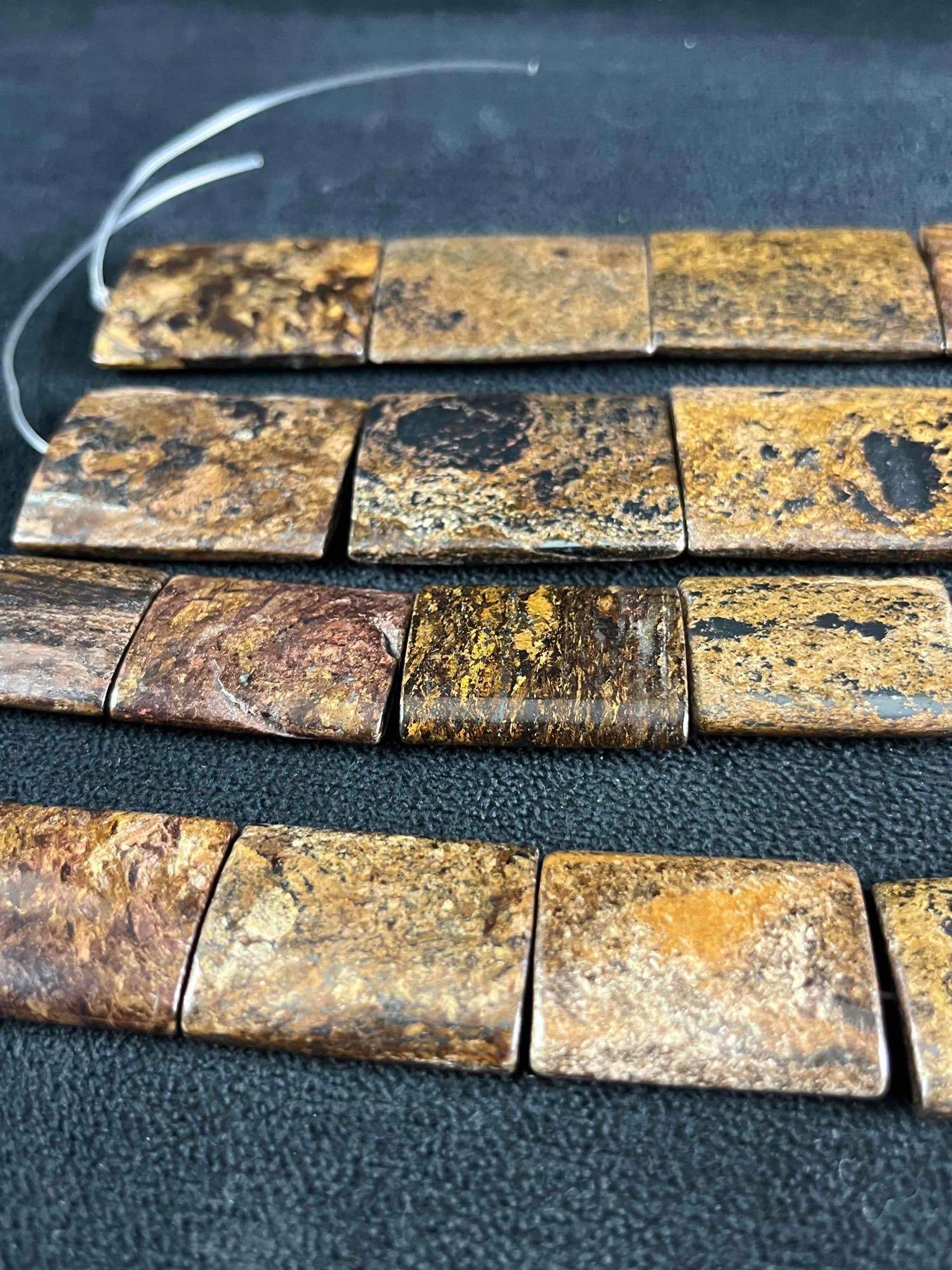 Bronzite Gemstone Rectangular Beads - 5