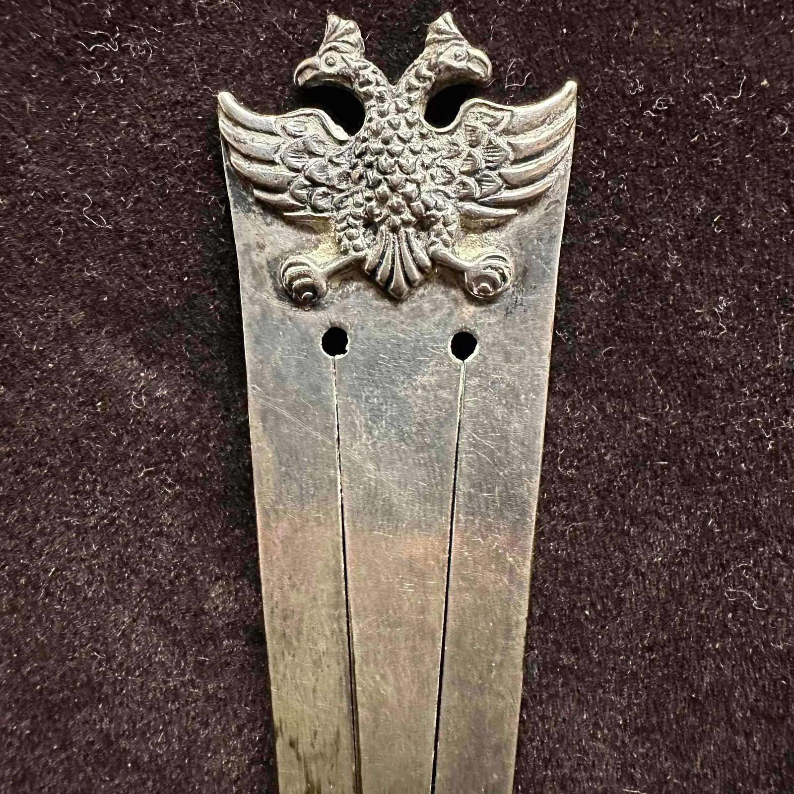 Double Headed Eagle Emblem Sterling Silver Bookmark - 6