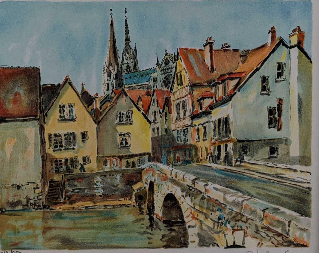 Framed Pierre Eugene Cambier Signed Numbered Litho - 2