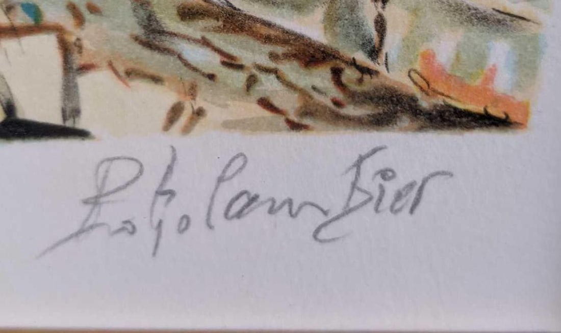 Framed Pierre Eugene Cambier Signed Numbered Litho - 3