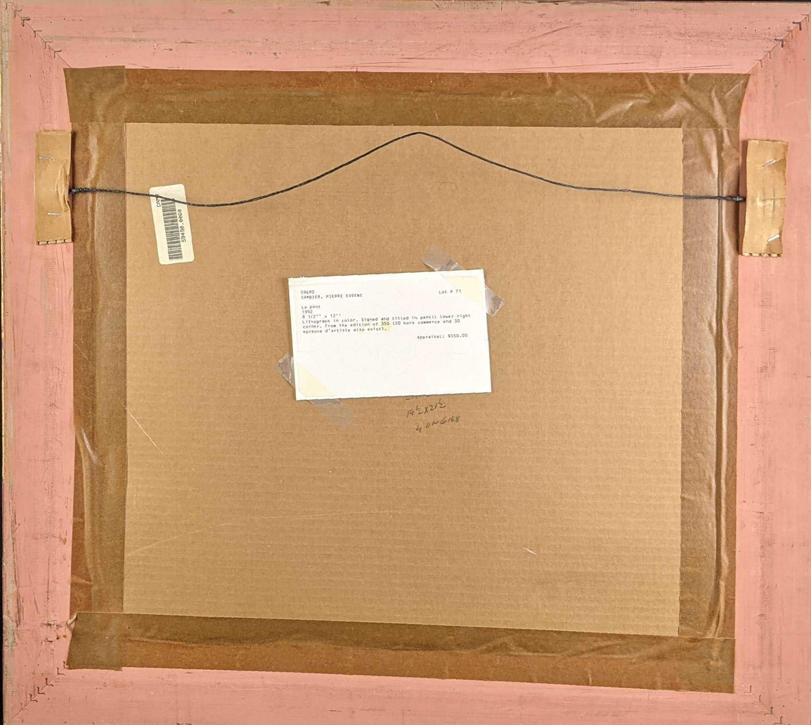 Framed Pierre Eugene Cambier Signed Numbered Litho - 8