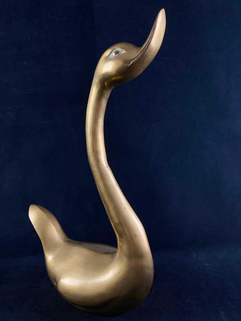 Brass Mid Century Goose or Swan Statue (1 of 6)