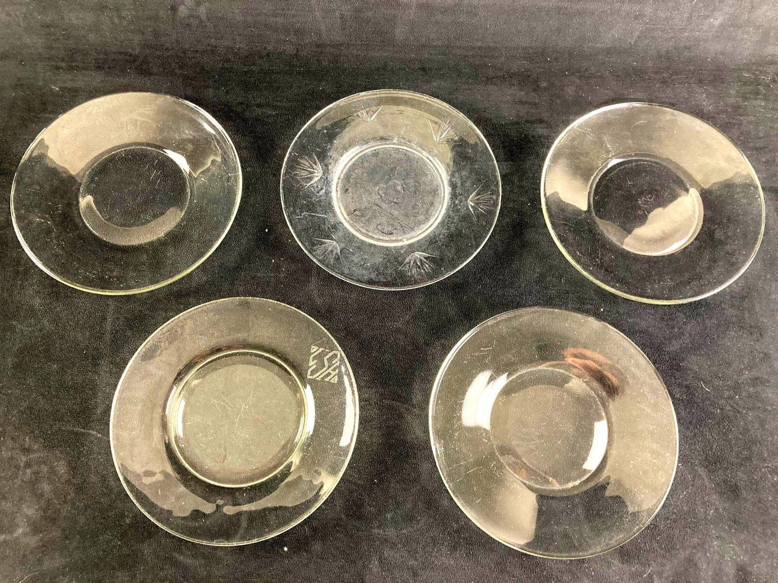 Set of (5) Assorted Clear Plates (1 of 3)