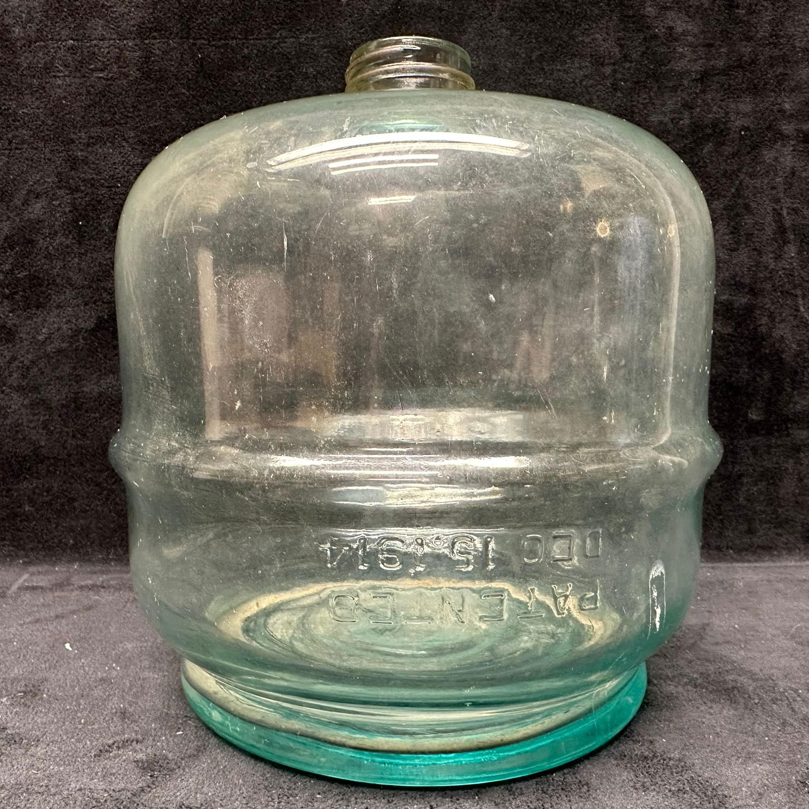 Antique Clear Glass Water Jug Carboy Patented Embossed Kerosene Fuel Dispenser Style 1914 (1 of 8)