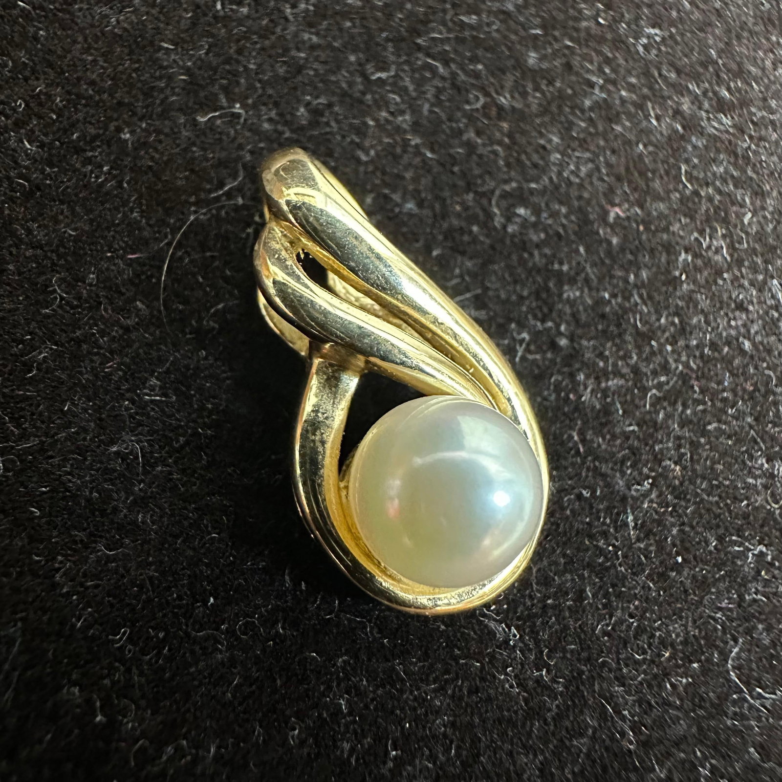 Faux Pearl Stud 14K Unmarked Pendant Gold Jewelry V5 (1 of 4)