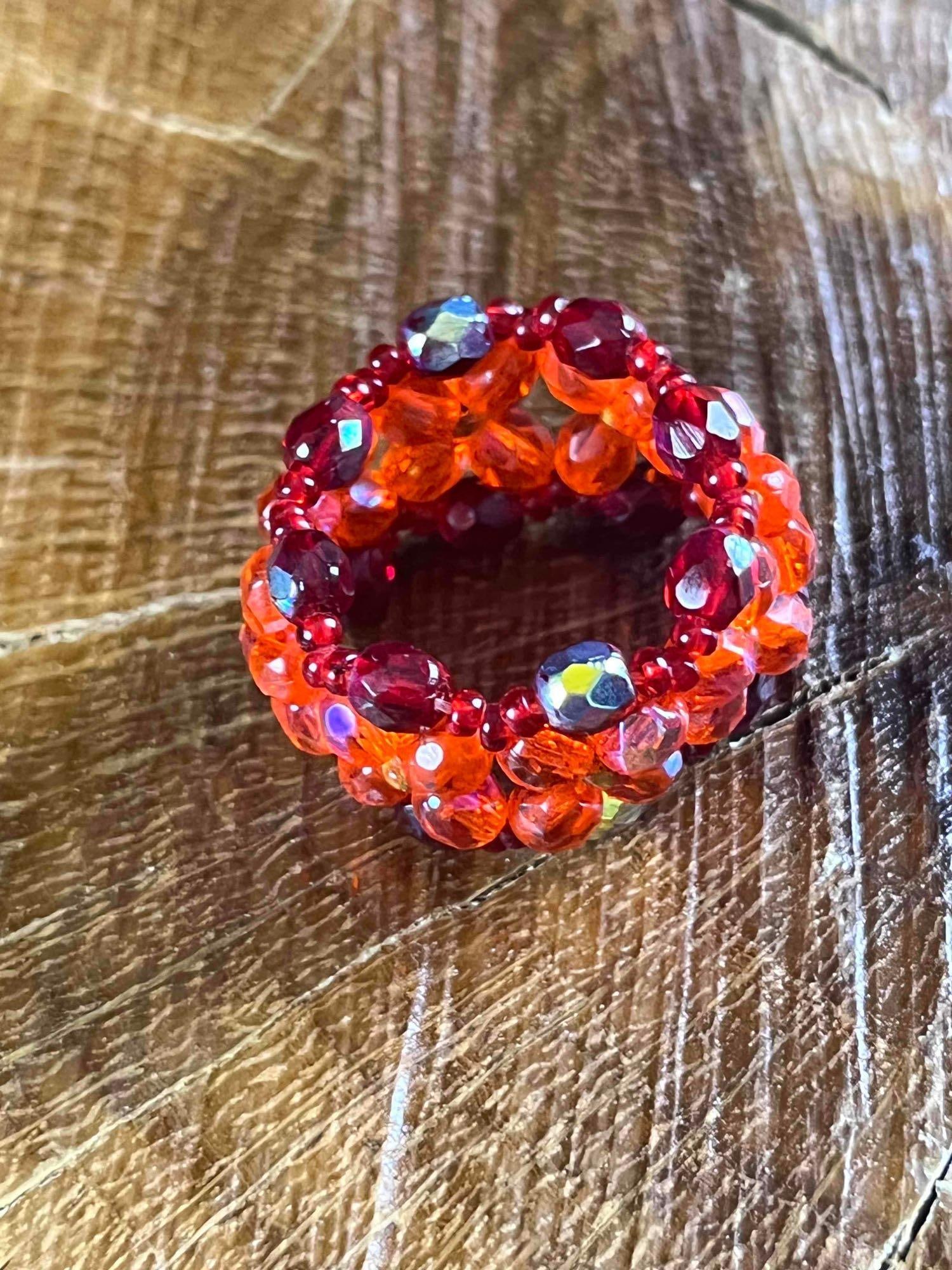 Two Handmade Beaded Rings - 4