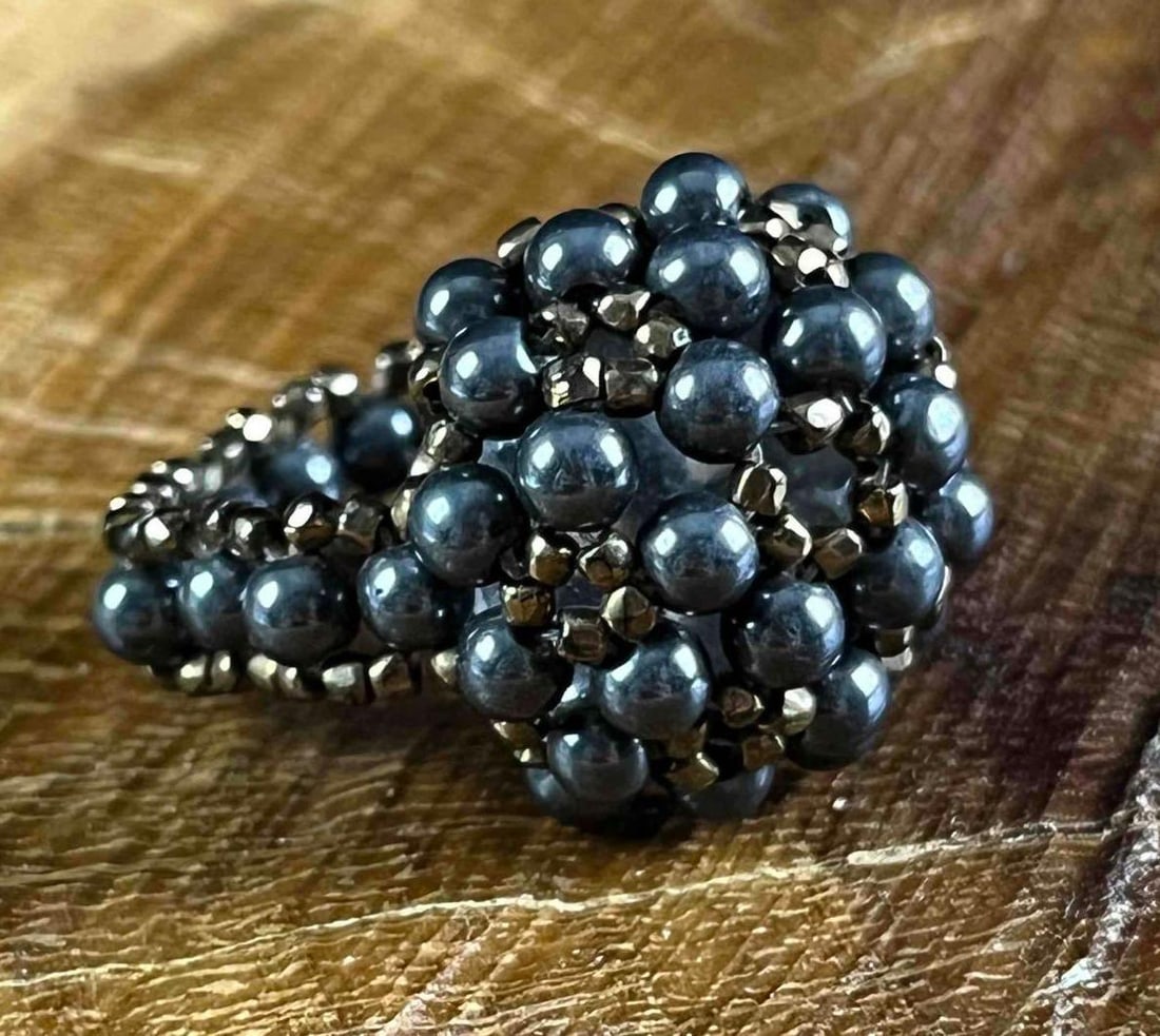 Two Handmade Beaded Rings - 5