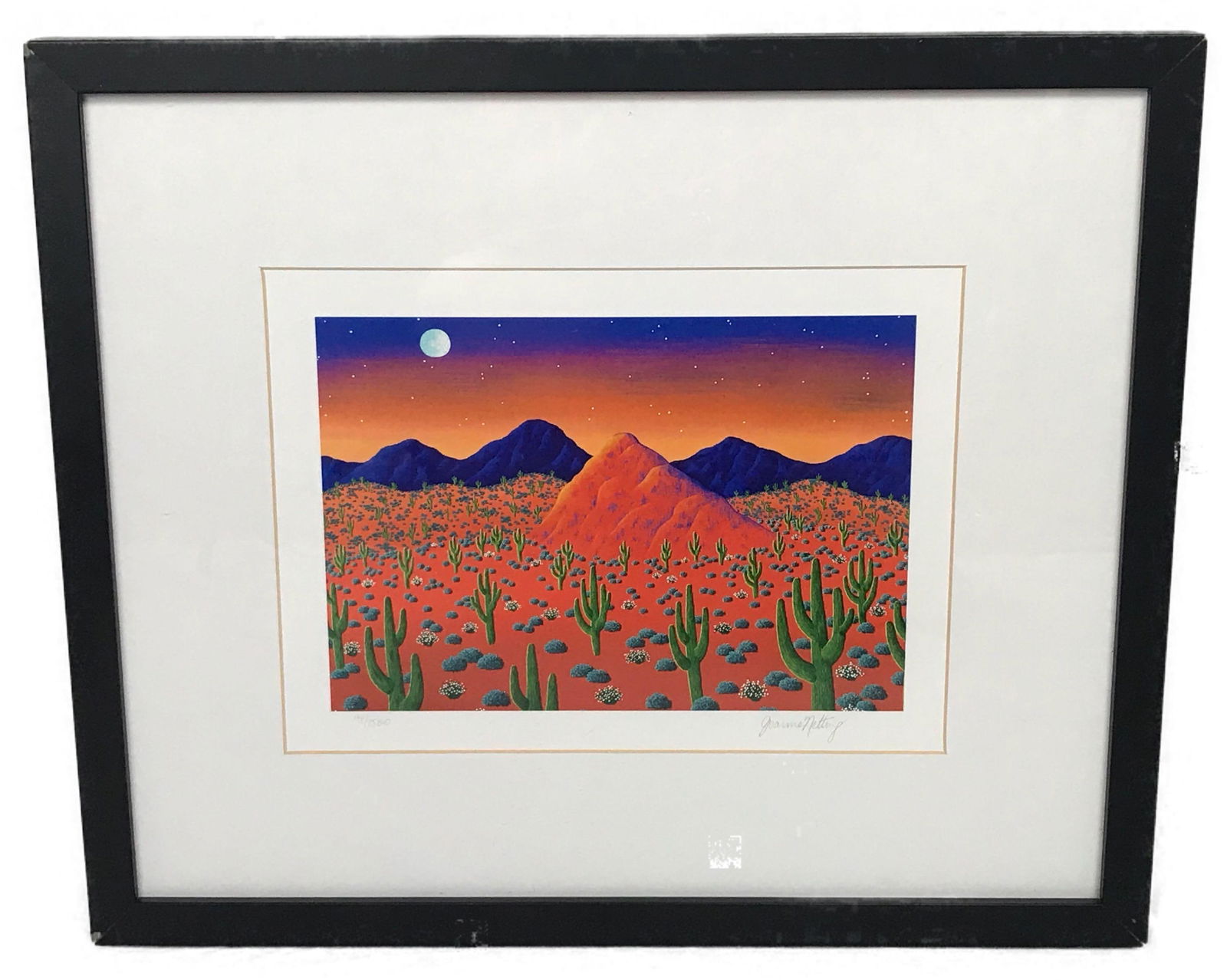 Limited Edition Lithograph, Desert Sunset by Joanne Netting, Signed and Numbered: Limited Edition Lithograph, Desert Sunset by Joanne Netting, Signed and Numbered; a fine print by the very popular artist, Joanne Netting. This print is signed and numbered 194/2500. It is matted and