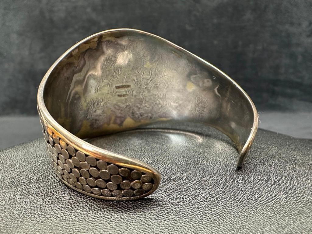 Sterling Red Agate Adjustable Cuff Bracelet - 2