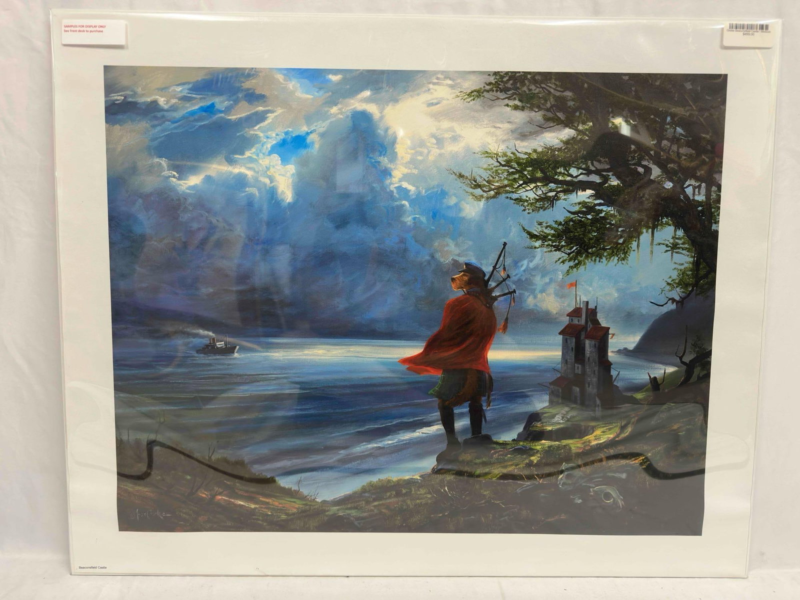 Lonely Dog Ivan Clarke Beaconsfield Castle Medium Giclee on Canvas Sealed: Lonely Dog Ivan Clarke Beaconsfield Castle Medium Giclee on Canvas Sealed. Giclee on canvas print sealed in plastic sleeve titled Beaconsfield Castle by Ivan Clarke. This medium (25 3/4" x