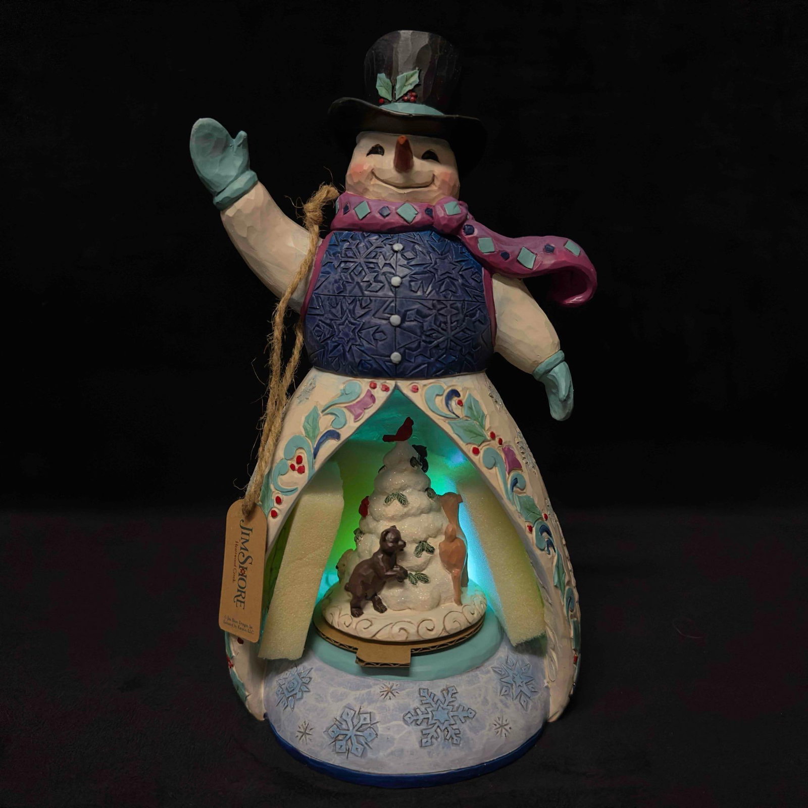 Jim Shore Heartwood Creek Snowman Tree Scene Winter So Wonderful Lighted Rotator (1 of 9)