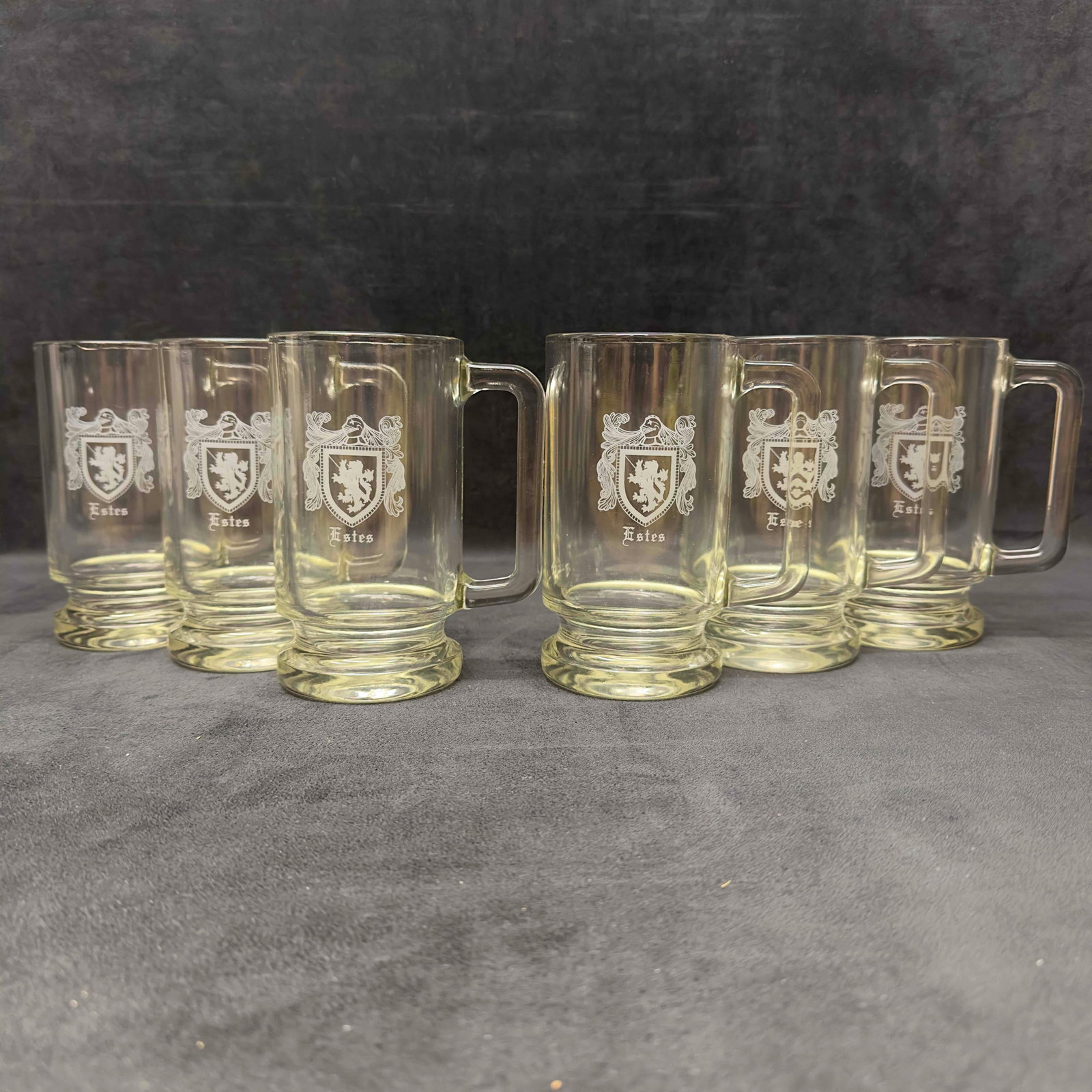 Coat of Arms Family Crest Beer Mug Stein Set Lot of Six 6 Estes (1 of 8)