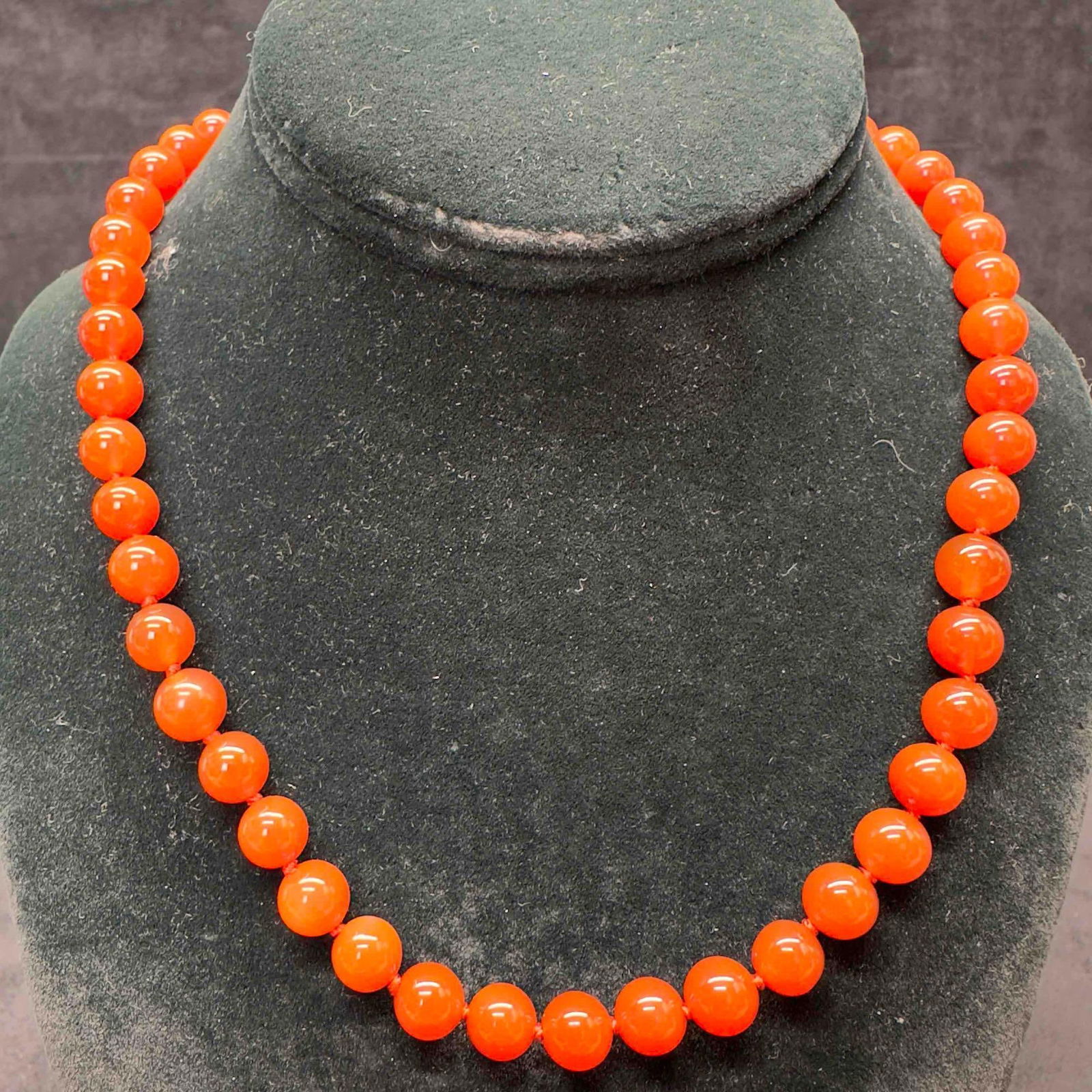 Sterling Silver Carnelian Beaded Necklace B56 (1 of 4)