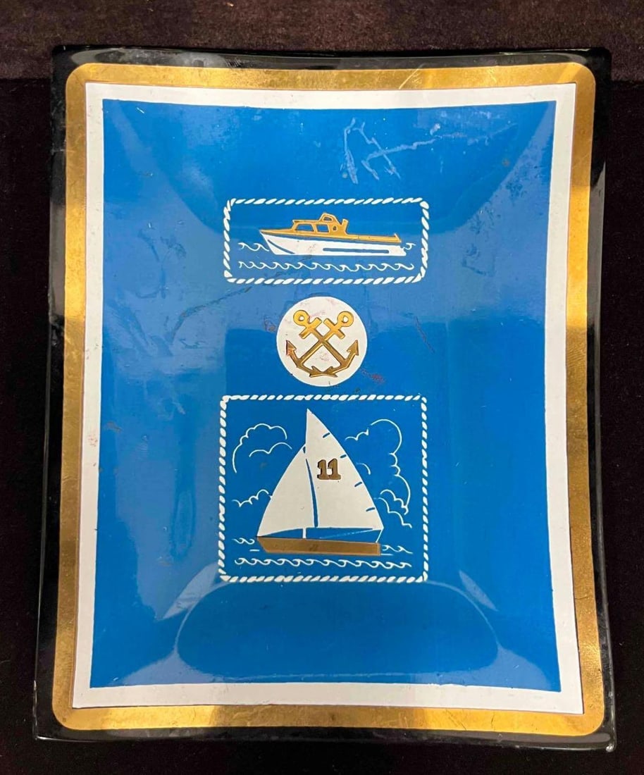 Small Blue Navy Style Trinket Dish (1 of 7)