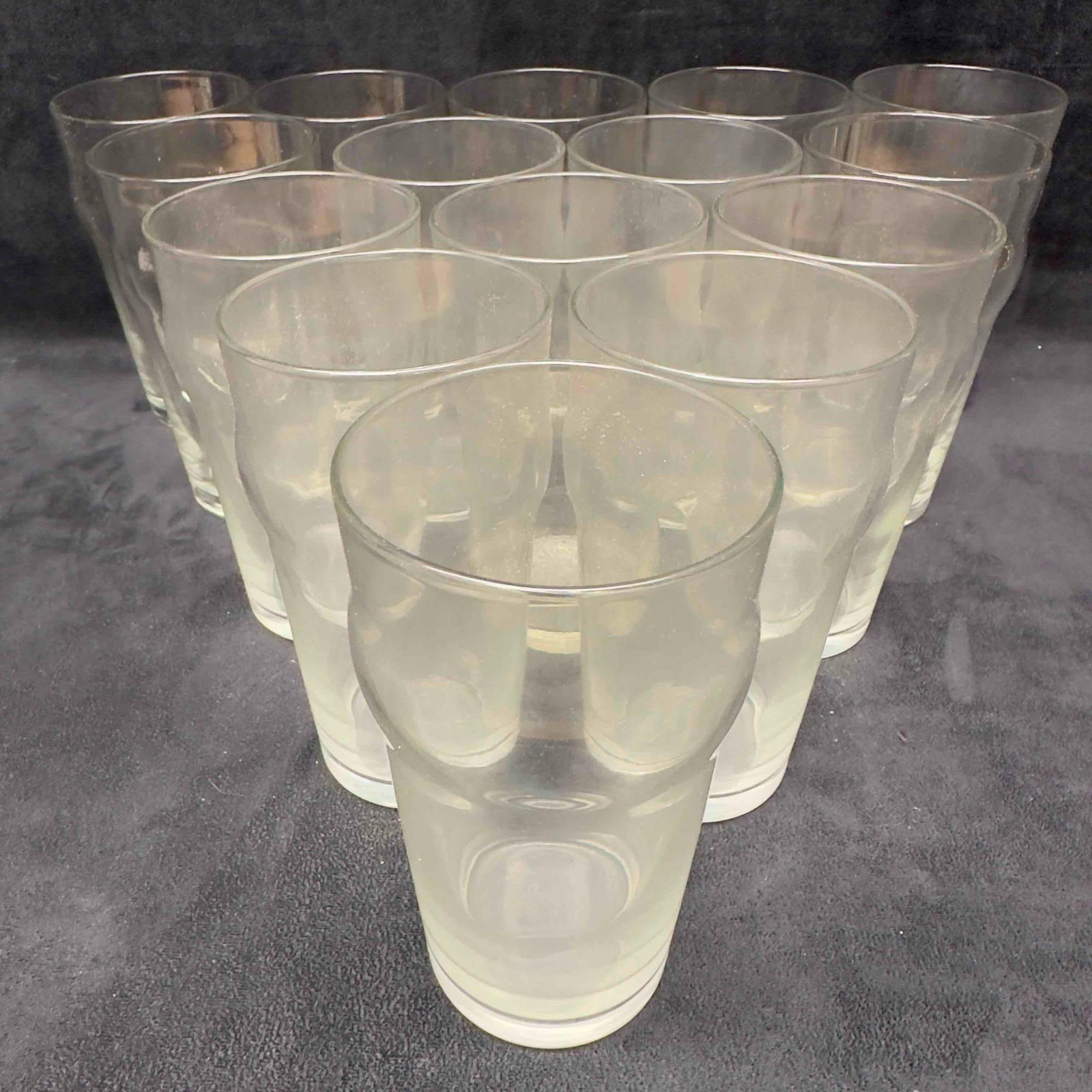 Imperial Pint Glasses Beer Set of 15 Fifteen Large Beer Pint Glass Cocktail: Imperial Pint Glasses Beer Set of 15 Fifteen Large Beer Pint Glass Cocktail. These tumblers show no noticeable signs of chips, breaks, or cracks. They are a little dusty and dirty could use cleaning d