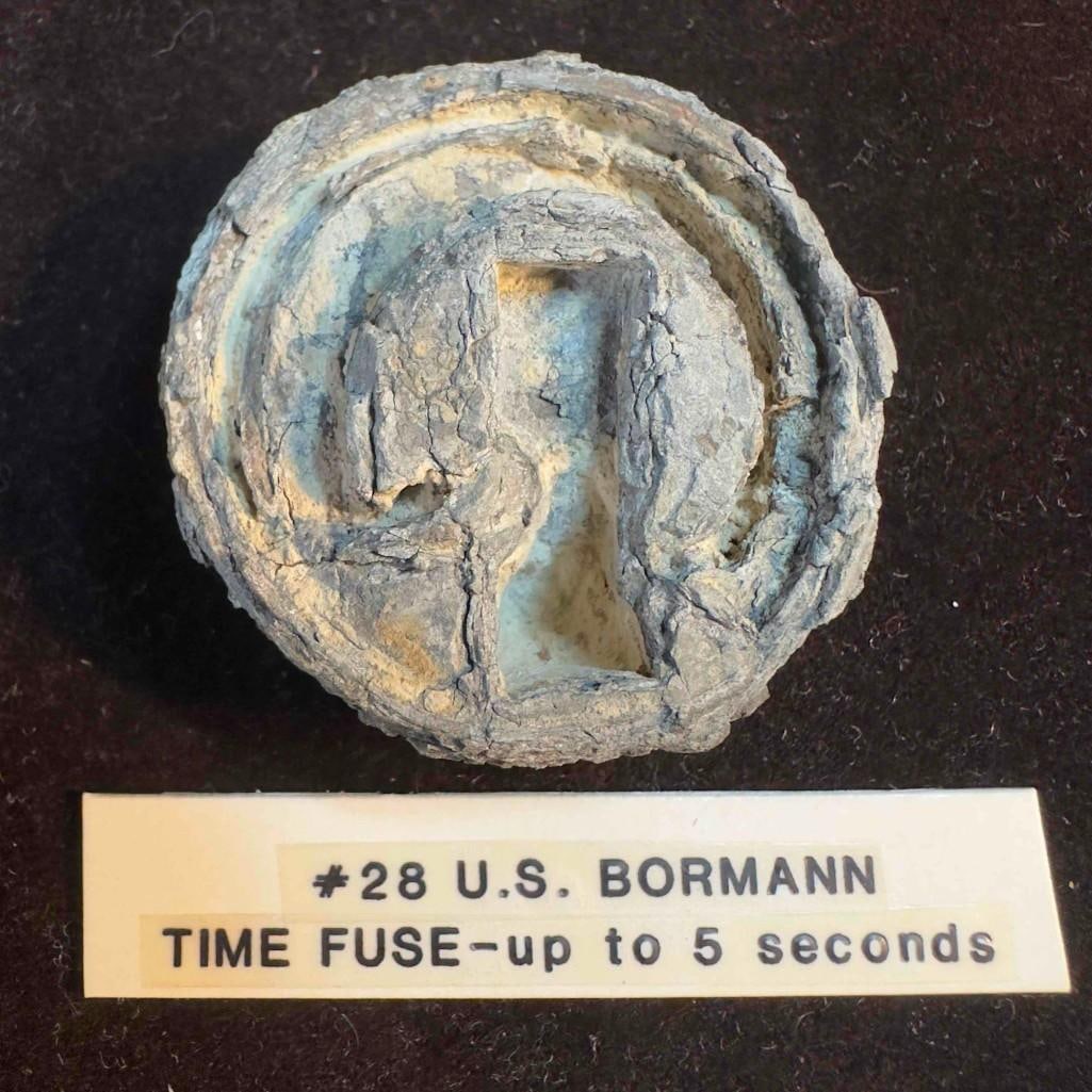 U.S. Bormann Time Fuse Up To Five Seconds Civil War Relic: This piece of Militaria has been researched to the best of our ability prior to listing. Please reference all our photos as they are part of our description. U.S. Bormann Time Fuse Up To Five Seconds