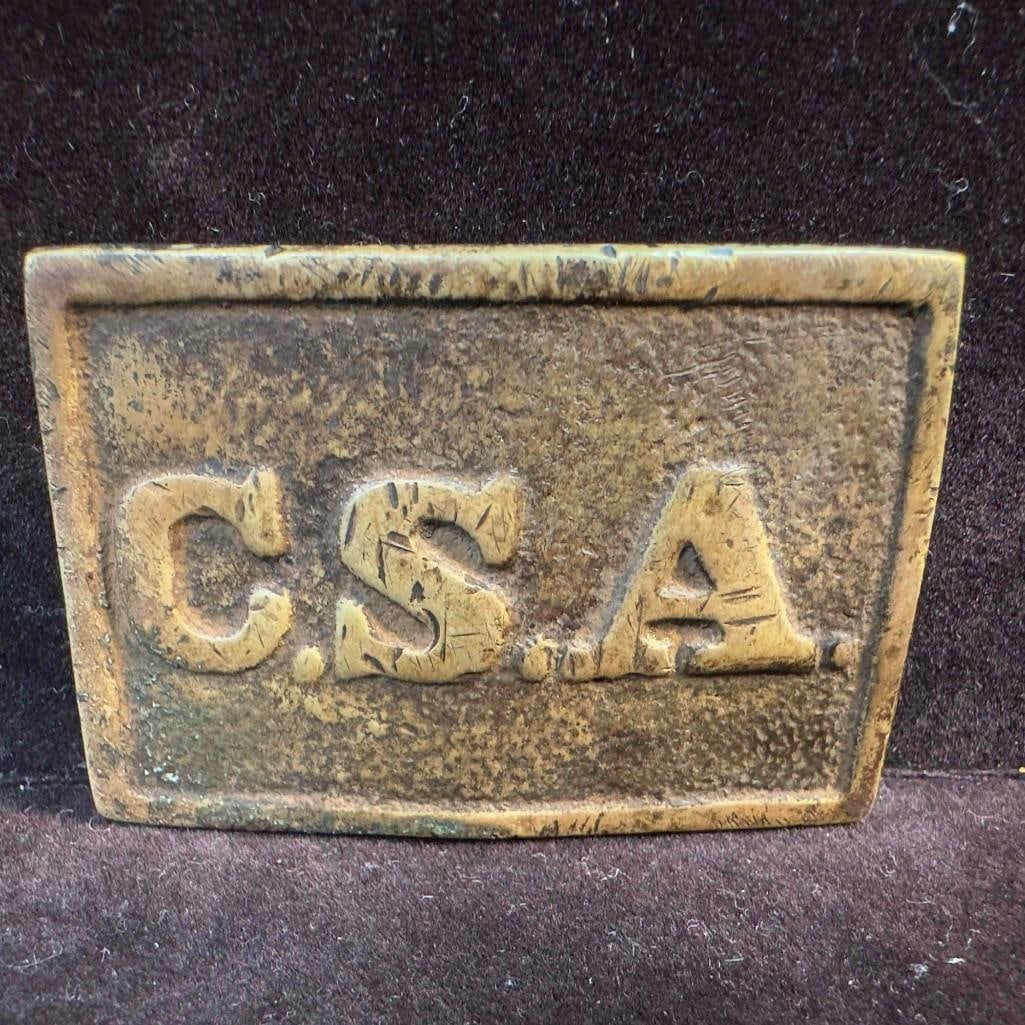 CSA Waist Belt Plate Rectangular Confederate Civil War Relic Buckle (1 of 11)
