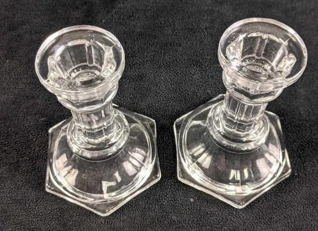 Glass Candlestick Holders - 4