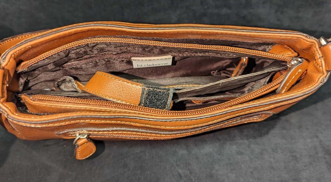 Liz Claiborne Brown Cognac Basic Essentials Purse - 6