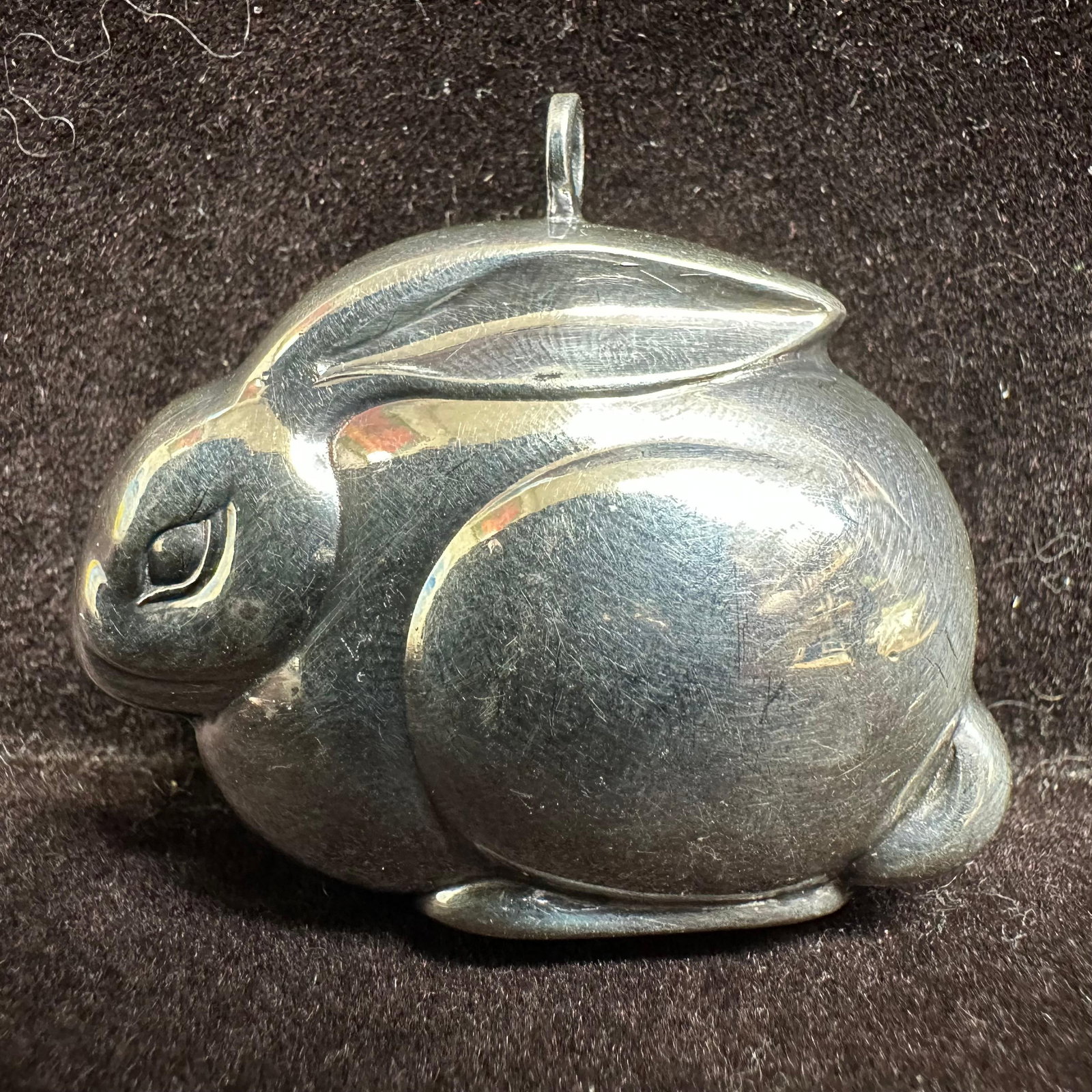 Rabbit Resting Figural Puffy Pendant Charm N41 (1 of 6)