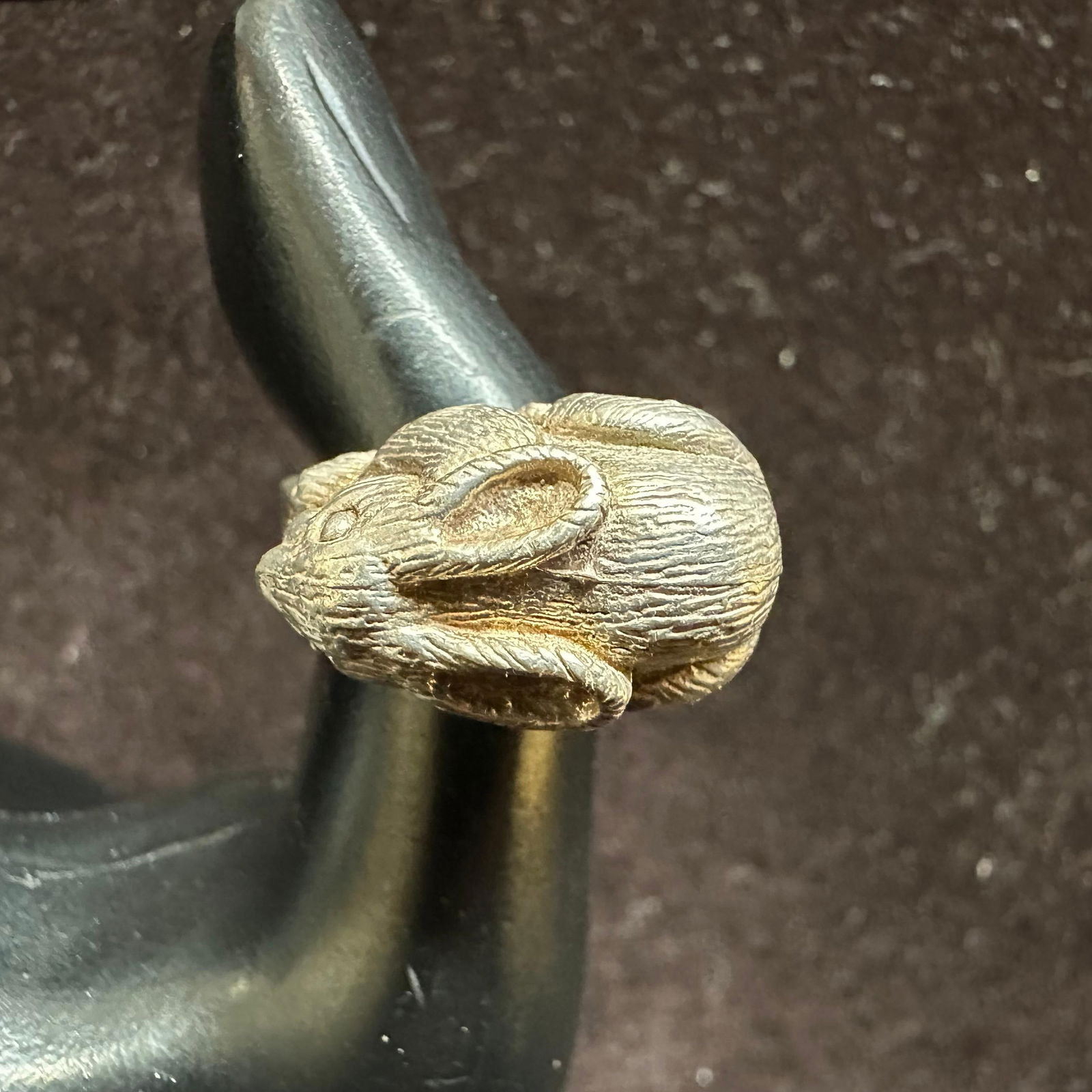 Rabbit Solid Silver Ring Unmarked - 4