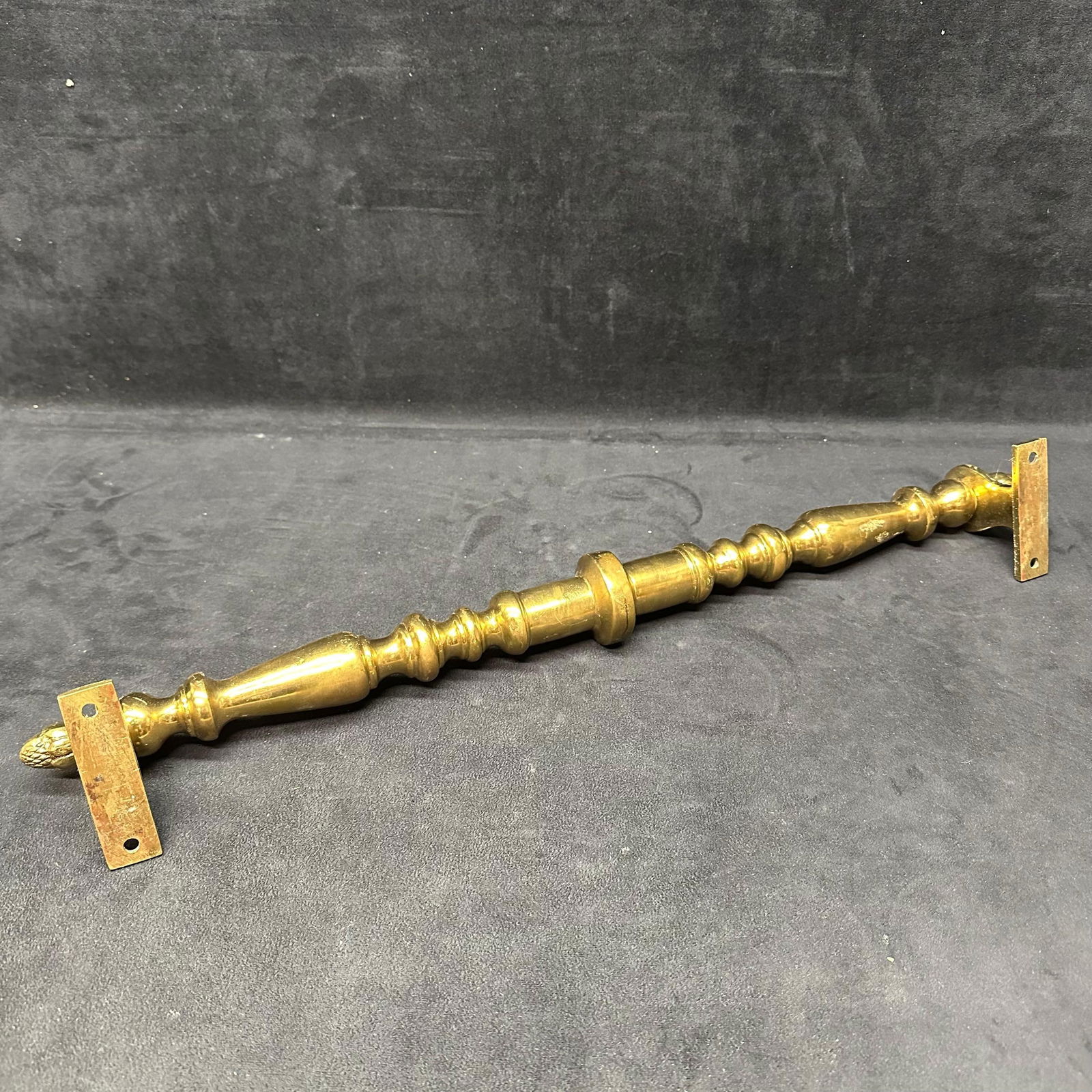 Antique Style Solid Brass Turned Architectural Pull Handle - 7