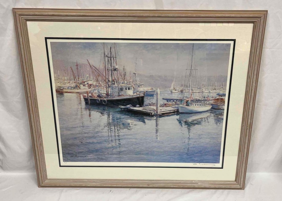 Signed & Numbered Mixed Media "Fisherman's Bay" By Chi-Leung Yuen: This lot contains a Signed & Numbered Mixed Media "Fisherman's Bay" By Chi-Leung Yuen. This is #51 of #550. The frame is approx 37 1/4" x 45 1/4" while the artwork itself is approx 27" x 34