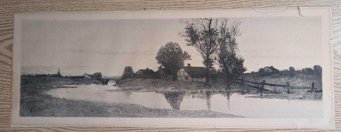 Antique Signed J. Haller Engraving Print (1 of 7)