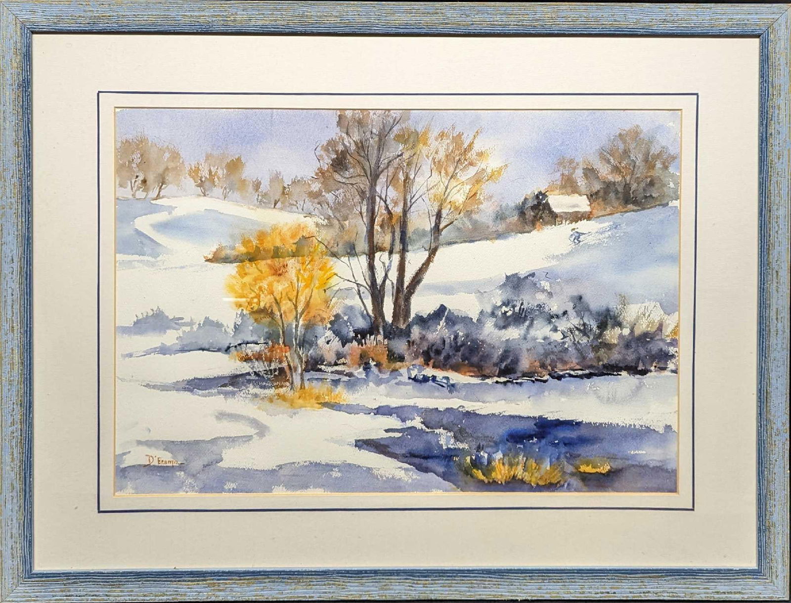 Framed Original Watercolor On Paper Trees (F52) (1 of 5)