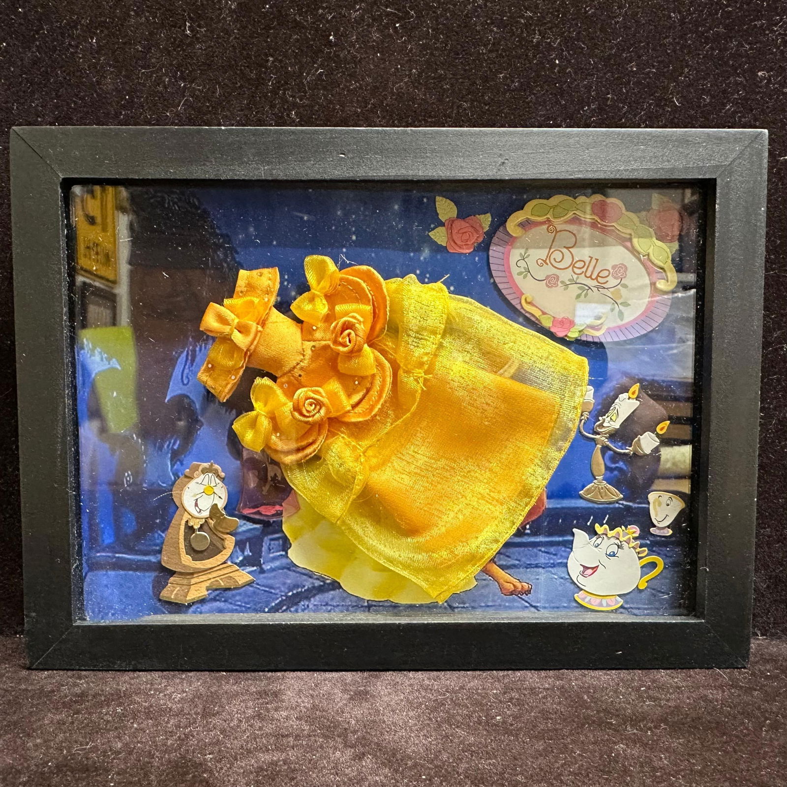 Beauty and the Beast Belle Yellow Doll Dress Shadowbox Display (1 of 7)