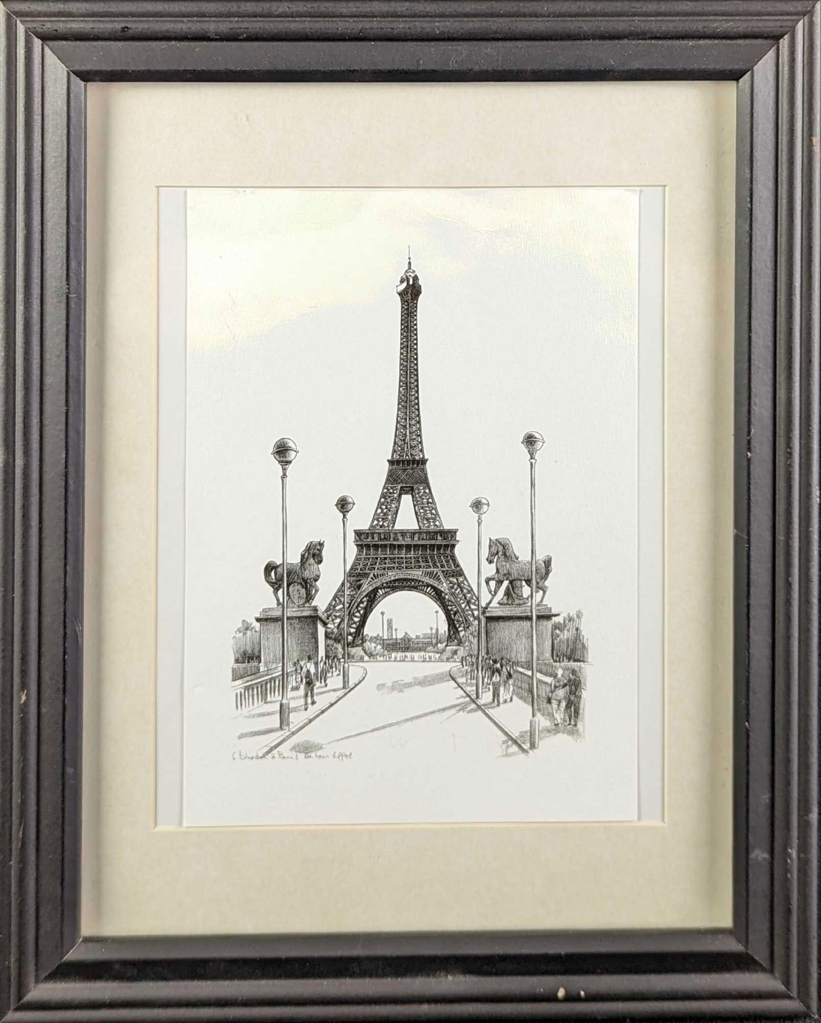 Framed Eiffel Tower Print Paris France (1 of 5)
