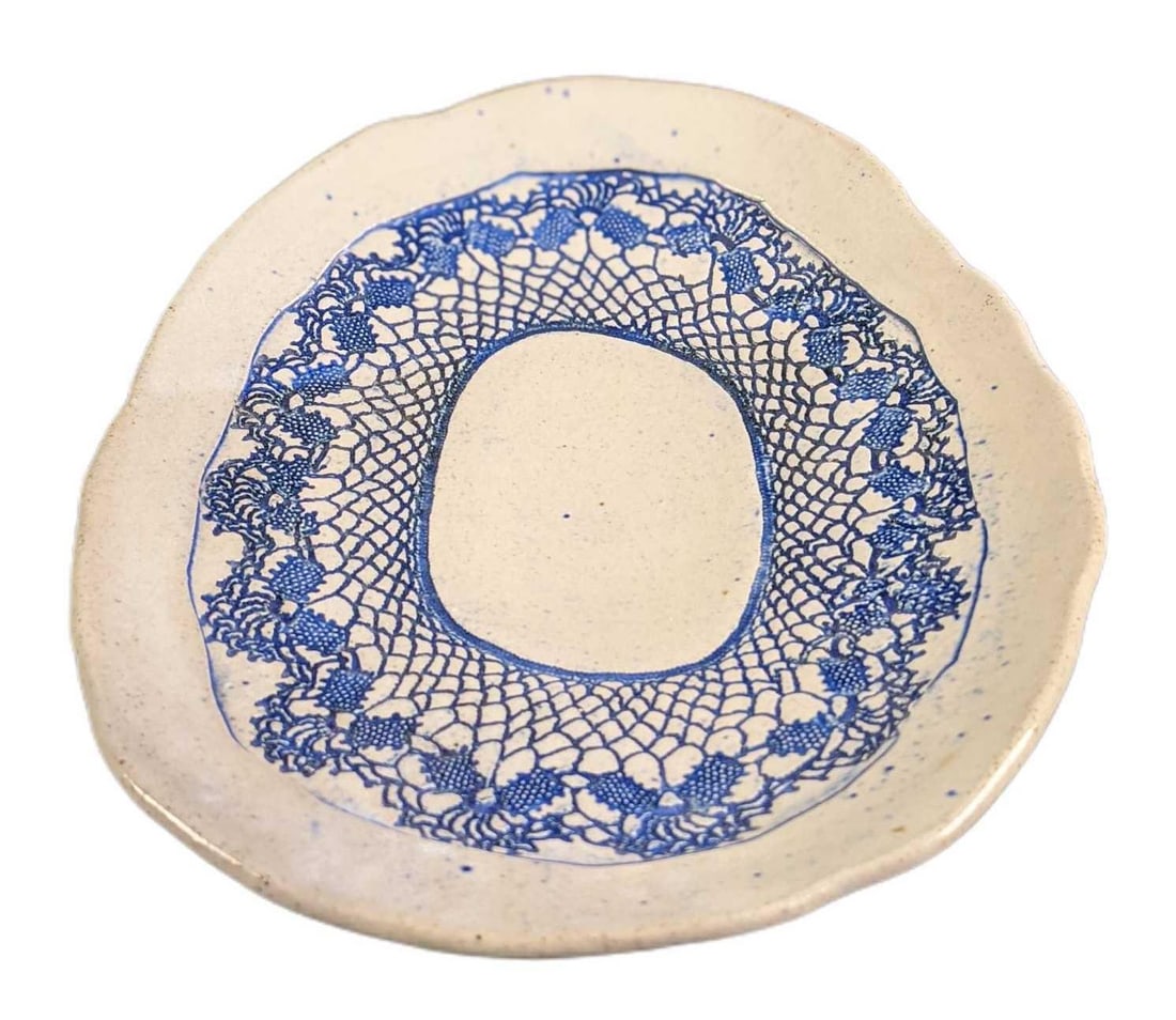 Handmade Textured Ceramic Serving Platter - 4