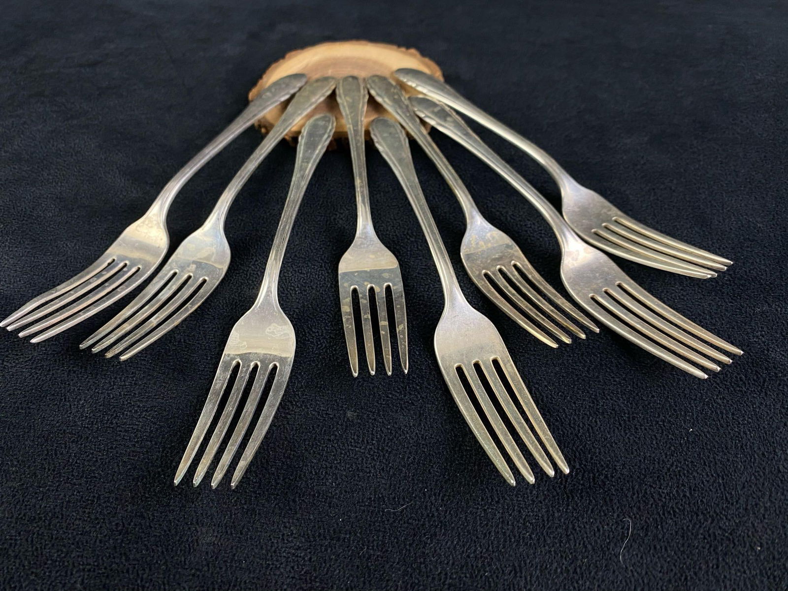 Vintage 1940's Gorham Sterling Silver " Lyric " Forks: All our Vintage - Antique Sterling flatware are tested & researched to be authentic prior to listing . Please review all our pictures they are part of our description . Happy Bidding Details: