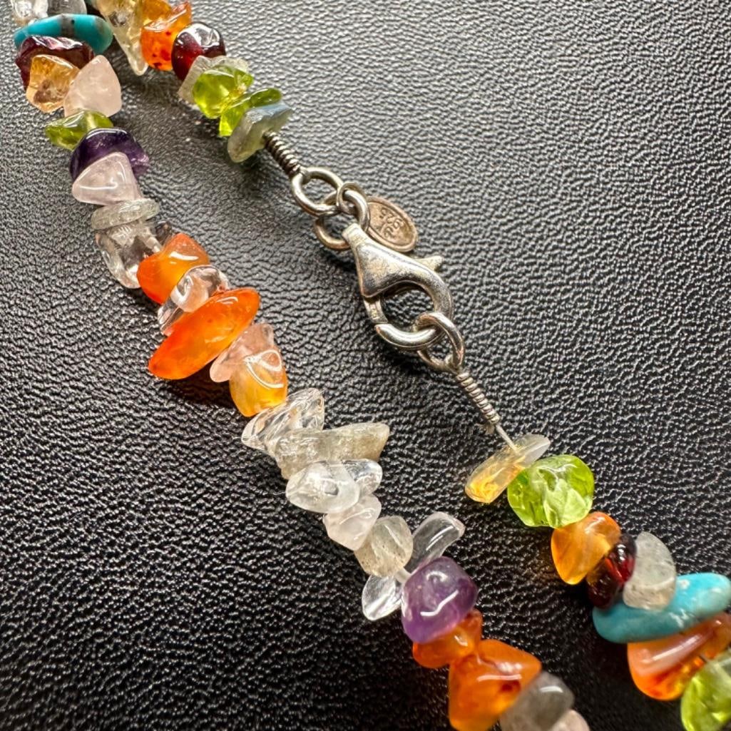 Sterling Silver Multi-Stone Necklace - 3