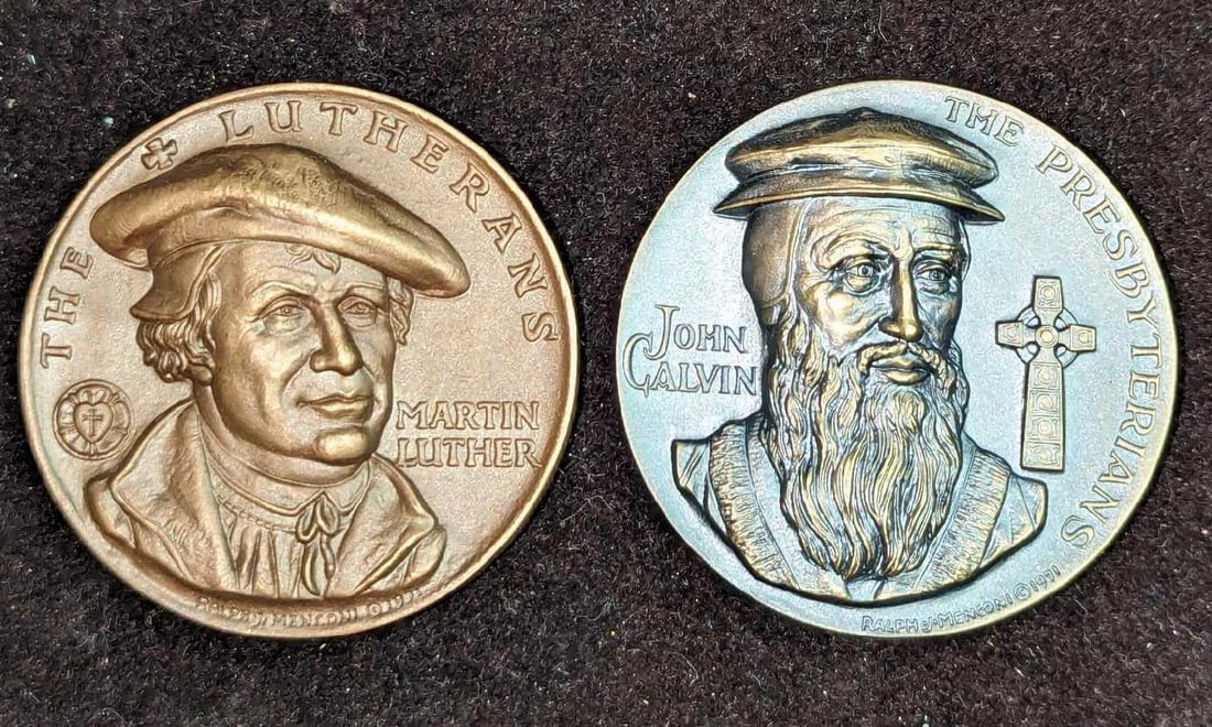 Vintage Ralph Menconi Lutherans & Presbyterians Bronze Medals (1 of 5)