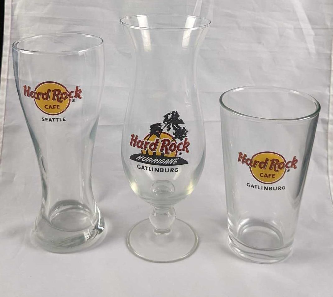 3 Hard Rock Cafe Drinking Glasses (1 of 10)