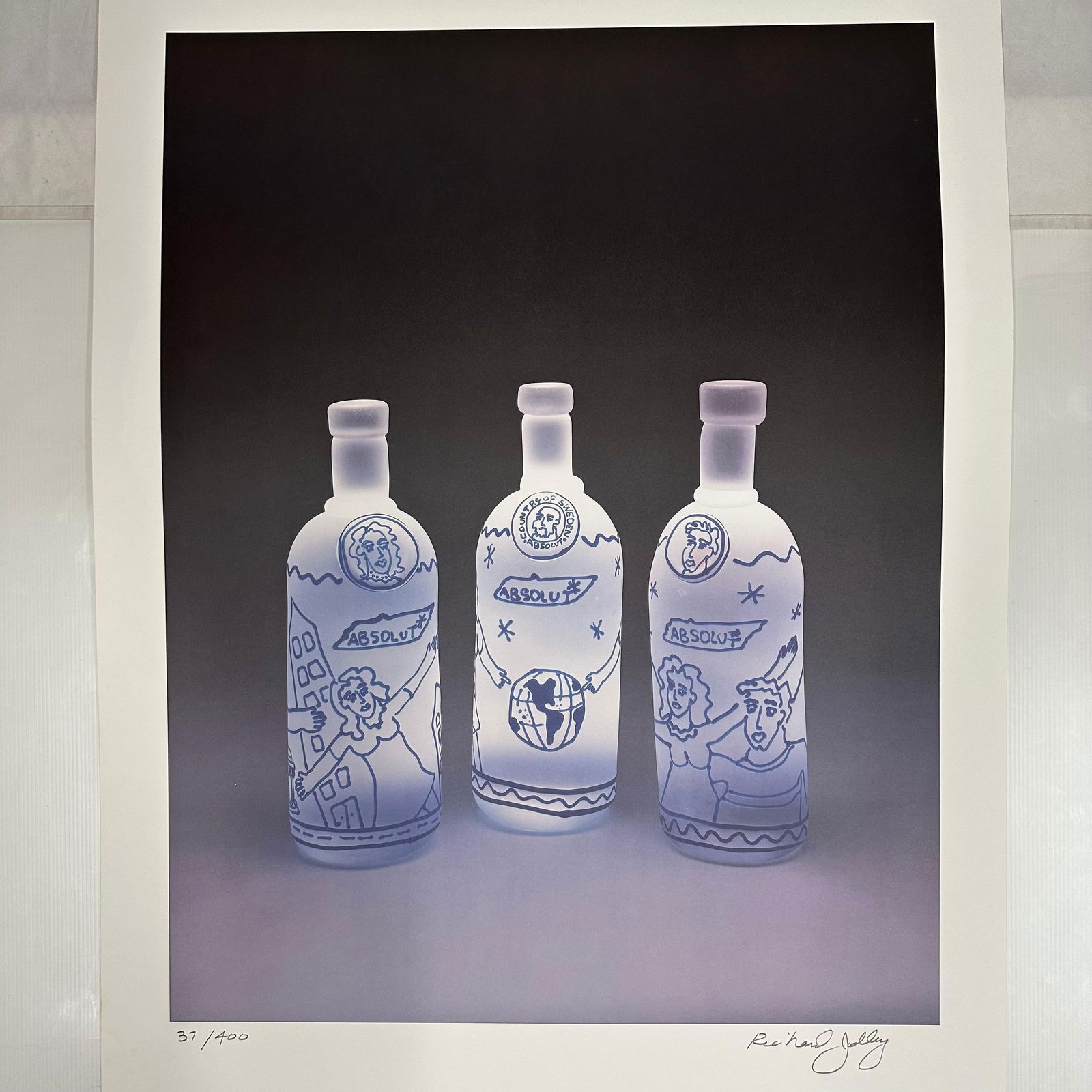 Absolut Statehood Tennessee Richard Jolley Print Signed and Numbered: Limited edition Absolut Vodka “Statehood” lithograph print on paper. Features the iconic Absolut bottle incorporated into a stylized Tennessee-themed landscape composition. Hand-signed by the