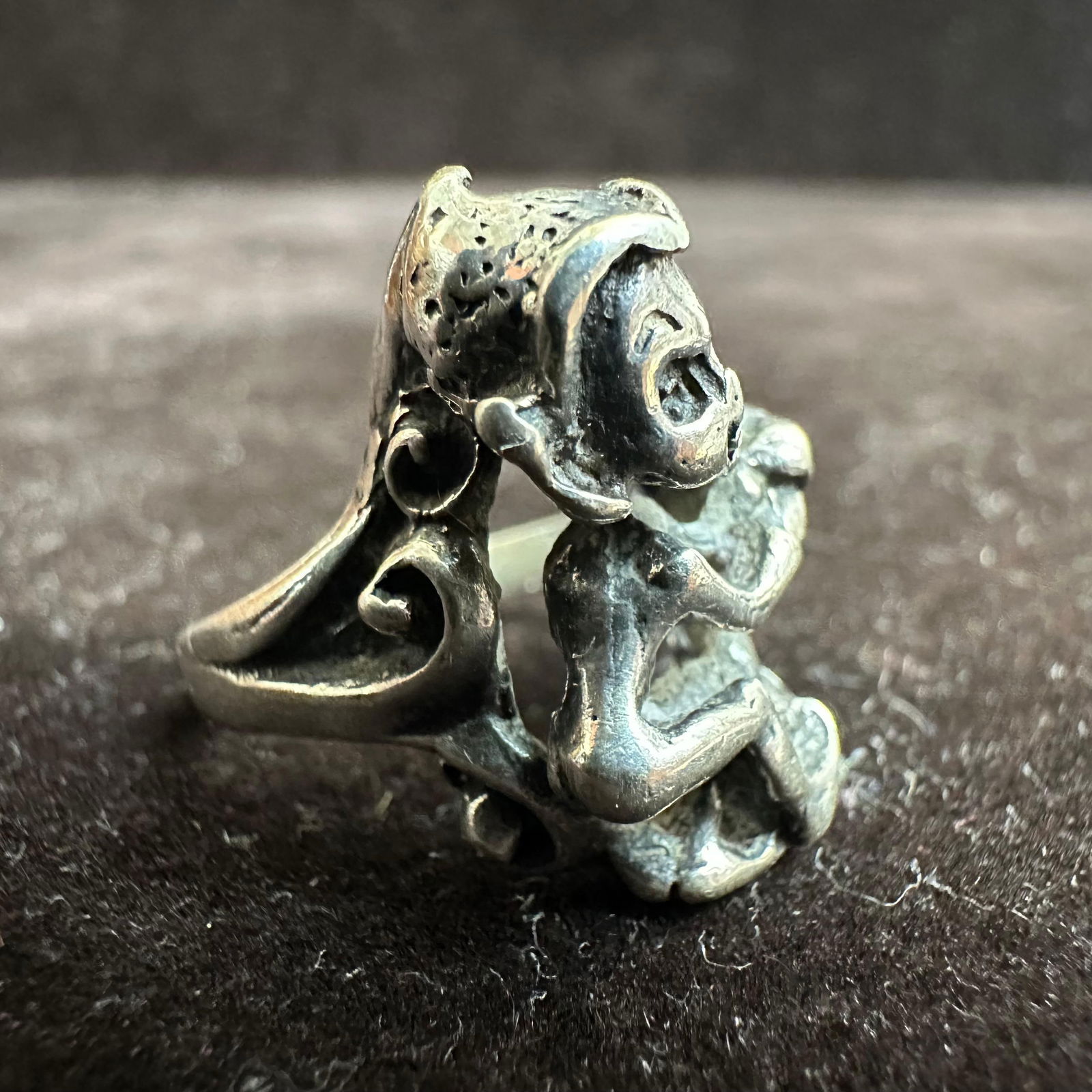 Whimsical Style Elf Pixie Silver Ring Unmarked V30 - 2