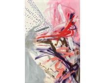 Original Acrylic Paint And Oil Stick On Canvas IMPROVISATION RED PURPLE BROWN by BENJAMIN L.M 2024 (1 of 15)