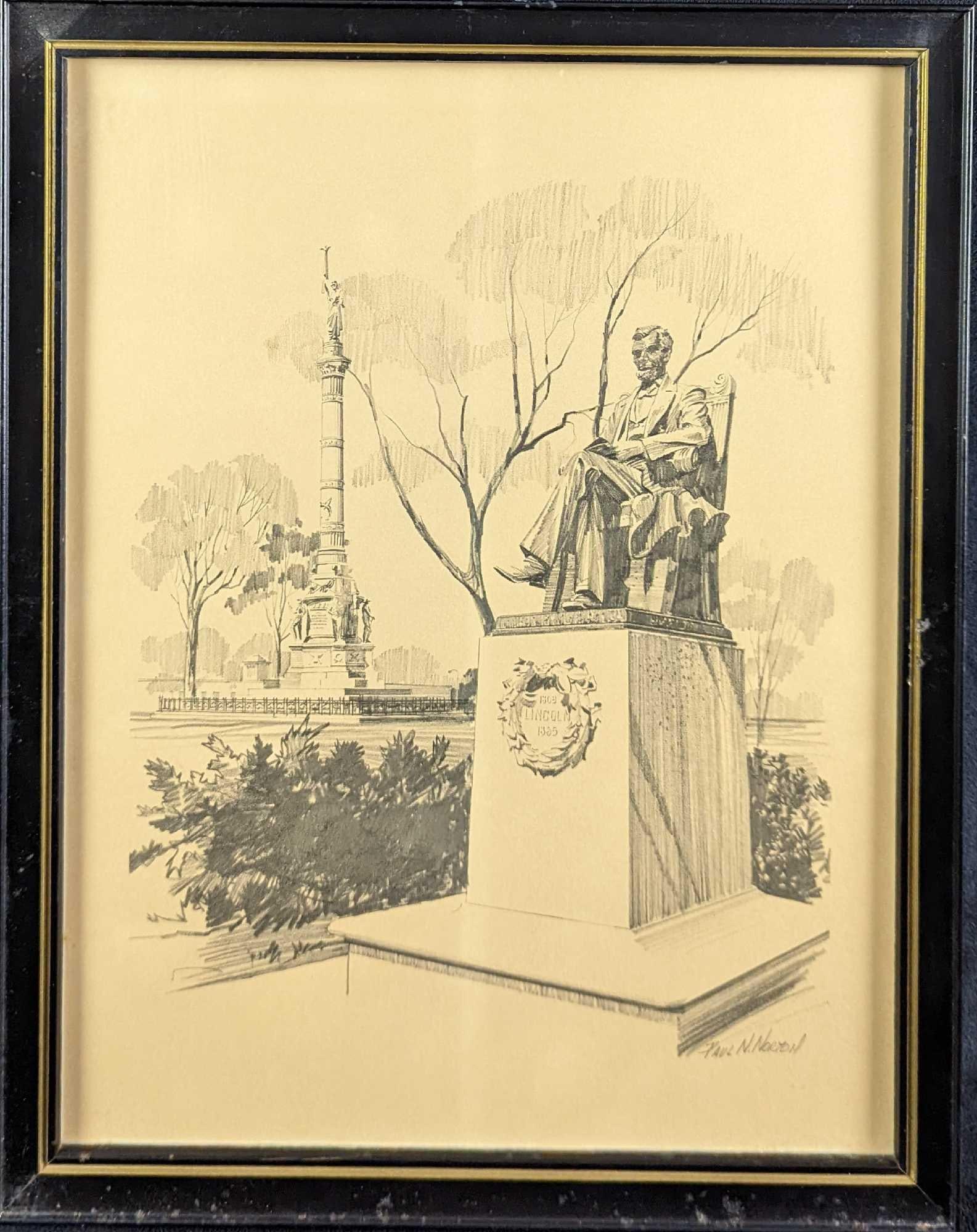 Framed Paul N. Norton Lincoln Monument Print (1 of 5)
