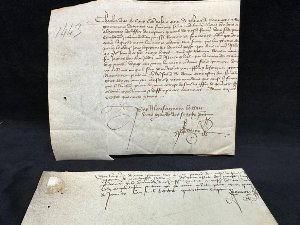 Letters From Duke D'Orleans, Count D'Angoulême 1443 & 1447 (1 of 5)